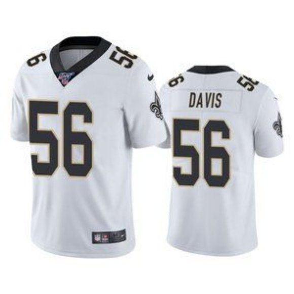 Men New Orleans Saints #56 Demario Davis Nike White 100th Limited NFL Jersey->new orleans saints->NFL Jersey